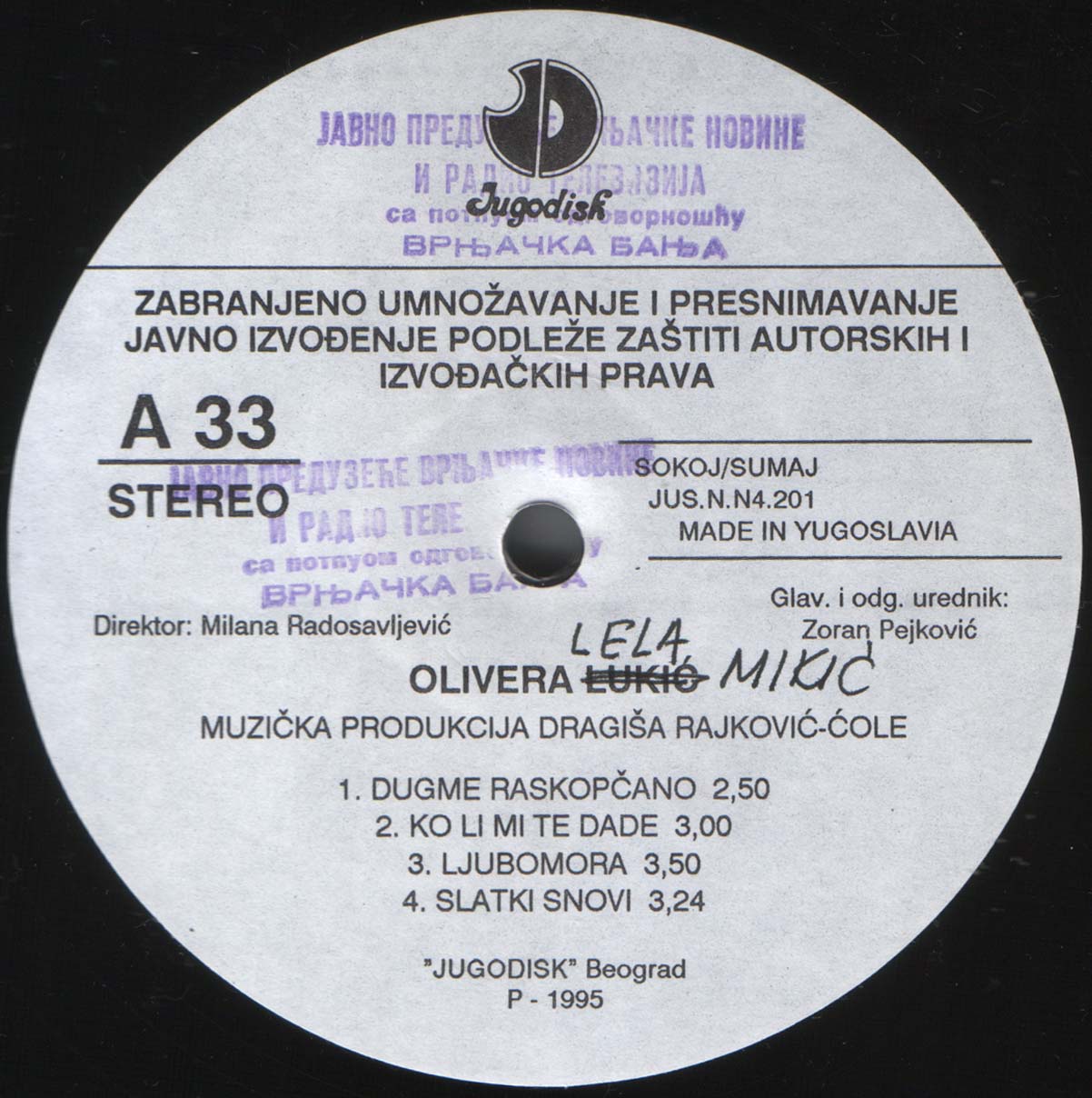 Olivera Lela Mikic 1995 A